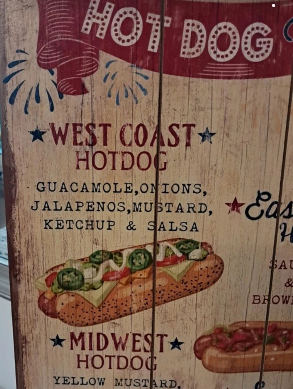 PIER ONE IMPORTS Hot Dog Menu Sign